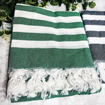 Turkish Cotton Towel 180 GSM Lightweight Peshtemal Beach Towel Striped
