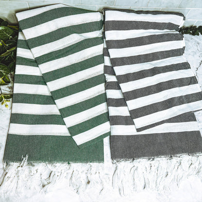 Turkish Cotton Towel 180 GSM Lightweight Peshtemal Beach Towel Striped