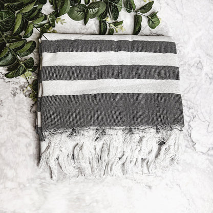 Turkish Cotton Towel 180 GSM Lightweight Peshtemal Beach Towel Striped