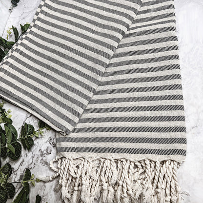 Nautical Turkish Towel 180GSM Cotton Peshtemal Beach Towel Light Quick Dry