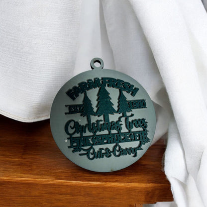 Handcrafted 3D Wooden Christmas Ornaments Farm Fresh Imperfect Set Tree Hanging Holiday Decor