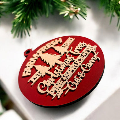 Handcrafted 3D Wooden Christmas Ornaments Farm Fresh Imperfect Set Tree Hanging Holiday Decor