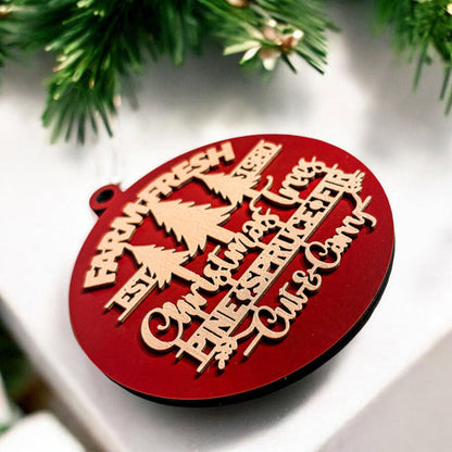Handcrafted 3D Wooden Christmas Ornaments Farm Fresh Imperfect Set Tree Hanging Holiday Decor