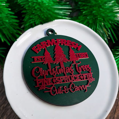 Handcrafted 3D Wooden Christmas Ornaments Farm Fresh Imperfect Set Tree Hanging Holiday Decor