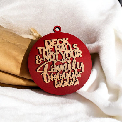 Imperfect Deck The Halls 3D Handcrafted Wooden Christmas Ornaments Set Limited Edition Hanging Decor