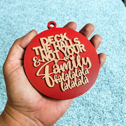 Imperfect Deck The Halls 3D Handcrafted Wooden Christmas Ornaments Set Limited Edition Hanging Decor
