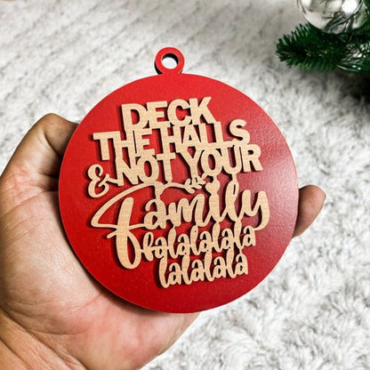 Imperfect Deck The Halls 3D Handcrafted Wooden Christmas Ornaments Set Limited Edition Hanging Decor
