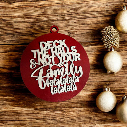 Imperfect Deck The Halls 3D Handcrafted Wooden Christmas Ornaments Set Limited Edition Hanging Decor