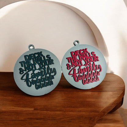 Imperfect Deck The Halls 3D Handcrafted Wooden Christmas Ornaments Set Limited Edition Hanging Decor