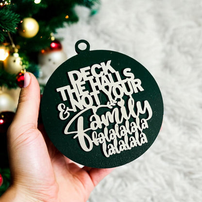 Imperfect Deck The Halls 3D Handcrafted Wooden Christmas Ornaments Set Limited Edition Hanging Decor