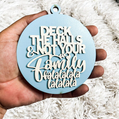 Imperfect Deck The Halls 3D Handcrafted Wooden Christmas Ornaments Set Limited Edition Hanging Decor