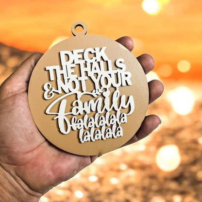 Imperfect Deck The Halls 3D Handcrafted Wooden Christmas Ornaments Set Limited Edition Hanging Decor