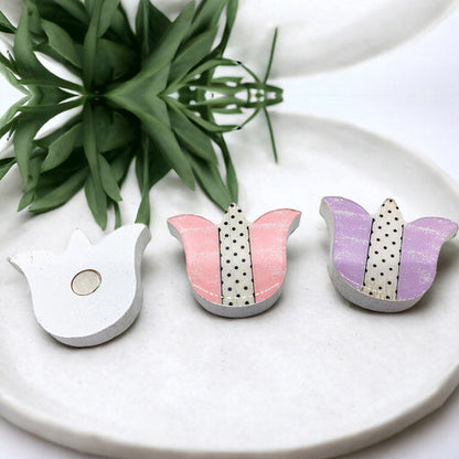 Handmade Wooden Magnetic Spring Magnets Set Of 3 Easter Egg Decorative Fridge Magnets