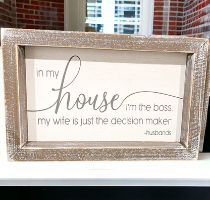 Funny Marriage Rules Wood Sign Framed Rustic Home Decor Husband Wife Humor Wall Plaque Gift