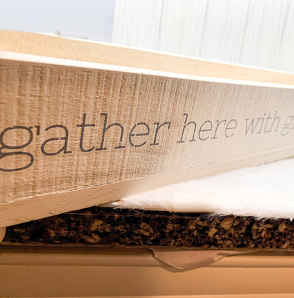 Gather Wooden Tray Long Box Centerpiece 20x12 Rustic Handmade Planter Decorative Storage