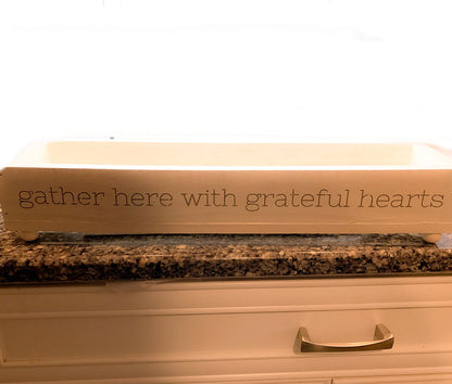 Gather Wooden Tray Long Box Centerpiece 20x12 Rustic Handmade Planter Decorative Storage