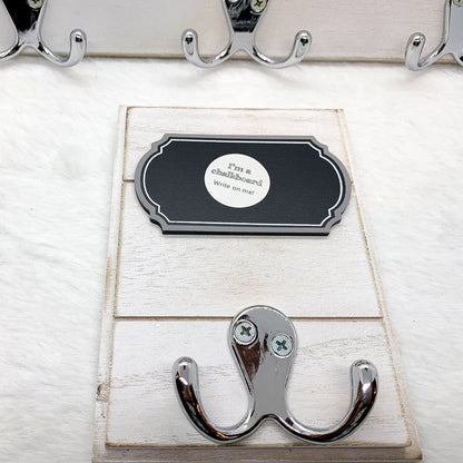 Wood Hookboard With Chalkboard Label And Single Hook For Coats Hats Keys 4.75 x 6.75 x 0.75