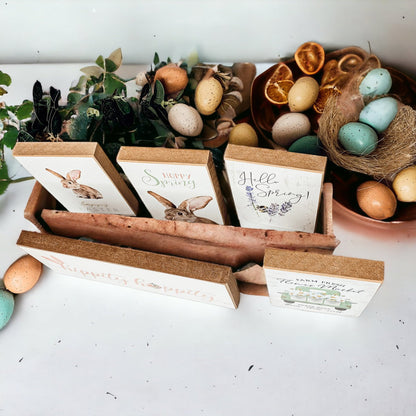 Hippity Hoppity Bunny Easter Home Decor Set Watercolor Bunny Sign Spring Mantel Rustic Farmhouse