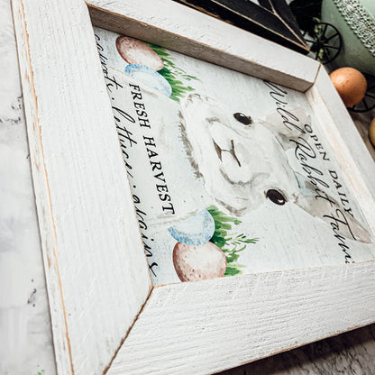 Wild Rabbit Farms Easter Sign 8x10 Framed Rustic Farmhouse Spring Decor Open Daily Fresh Harvest