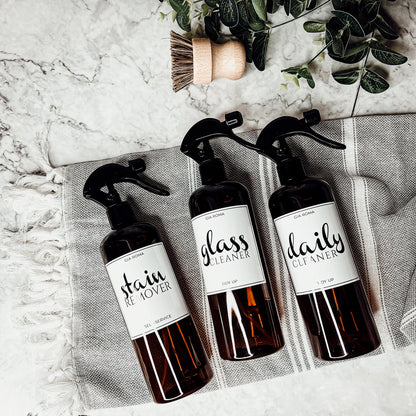 16oz Plastic Spray Bottles With White Or Black Waterproof Labels