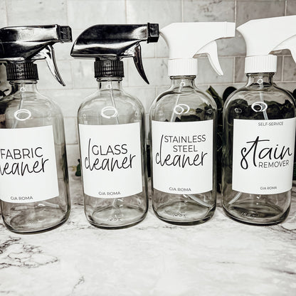 16oz Boston Round Glass Refillable Cleaning Bottles For Soap Lotion Dispensers