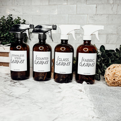 16oz Boston Round Glass Refillable Cleaning Bottles For Soap Lotion Dispensers