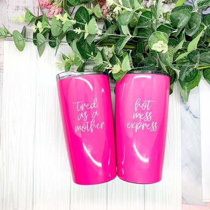 Hot Mess Pink 18oz Stainless Steel Travel Mug Vacuum Insulated Coffee Cup