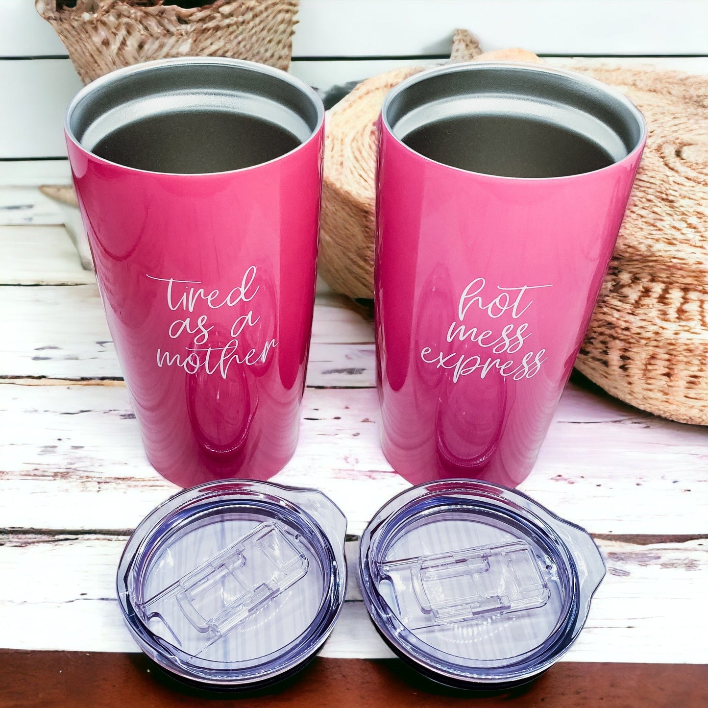 Hot Mess Pink 18oz Stainless Steel Travel Mug Vacuum Insulated Coffee Cup