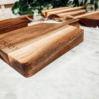Acacia Charcuterie Boards Set Of 4 8x4.5in Small Serving Boards With Jute Hangs