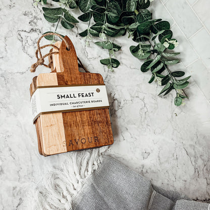 Acacia Charcuterie Boards Set Of 4 8x4.5in Small Serving Boards With Jute Hangs