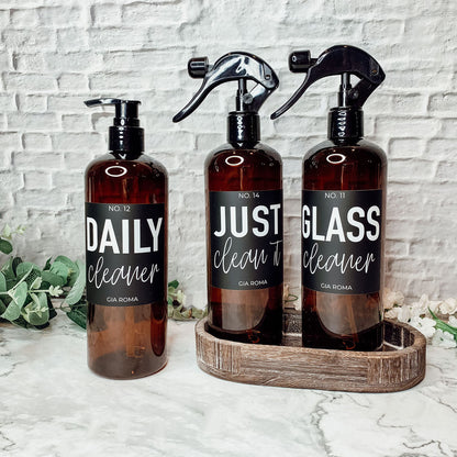 16oz Plastic Spray Bottles With White Or Black Waterproof Labels