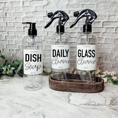 16oz Plastic Spray Bottles With White Or Black Waterproof Labels