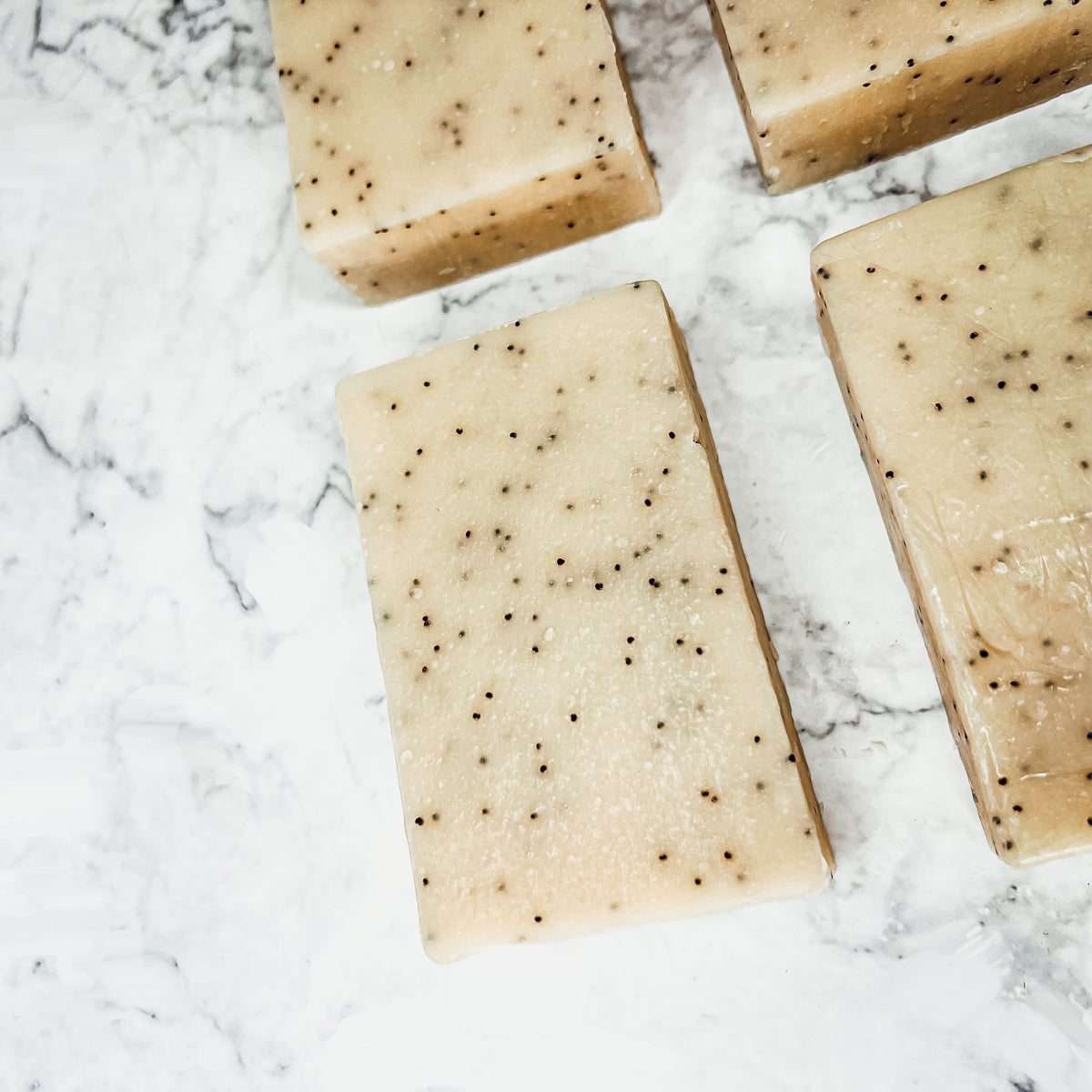Poppy Seed Exfoliant Soap Olive Sunflower Oil Citrus Tropical Scent Handmade