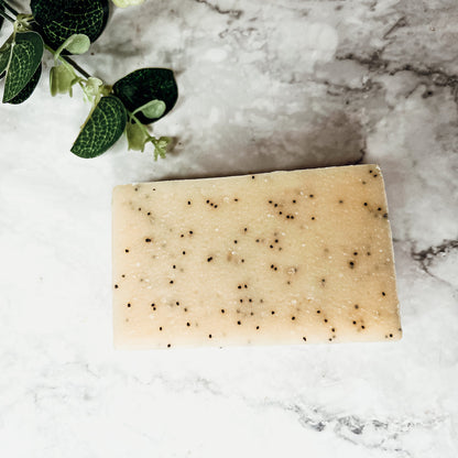 Poppy Seed Exfoliant Soap Olive Sunflower Oil Citrus Tropical Scent Handmade
