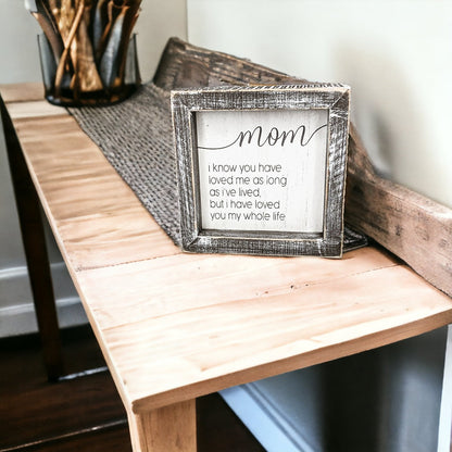 Sentimental 5 Inch Wooden Wall Sign For Mom My Whole Life Quote Decor Gift For Mother