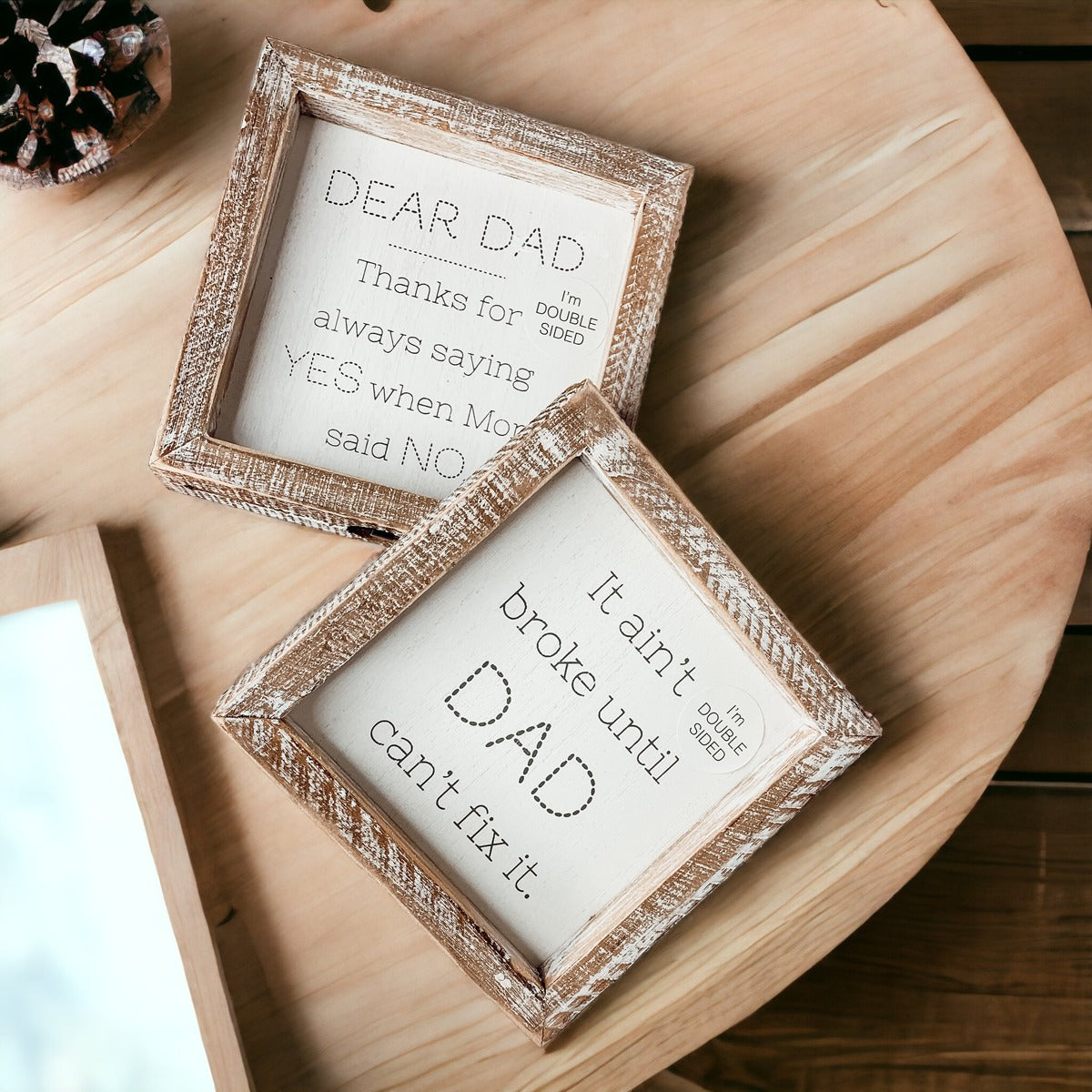 Dad Said Yes Double Sided 6 Inch Wooden Framed Sign Wedding Proposal Photo Prop Keepsake