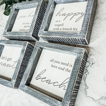 Beach Home Summer 5 Inch Wooden Sign Funny Coffee Quote Coastal Wall Decor Small Plaque