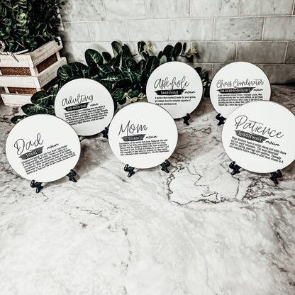 Adulting Funny Coaster Gift Set 6 Pack Humorous Quote Drink Coasters Home Bar Decor