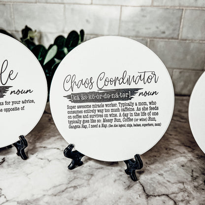 Adulting Coaster Gift Set 6 Pack Funny Quotes Coasters For Bar Countertop Decor And Display