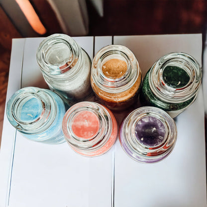 XL 24oz Two-Wick Scented Candle Clear Glass Jar With Lid 150+ Hour Burn