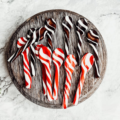 Edible Spoons 3 Flavors Peppermint Cinnamon Hot Cocoa Holiday Party Treats