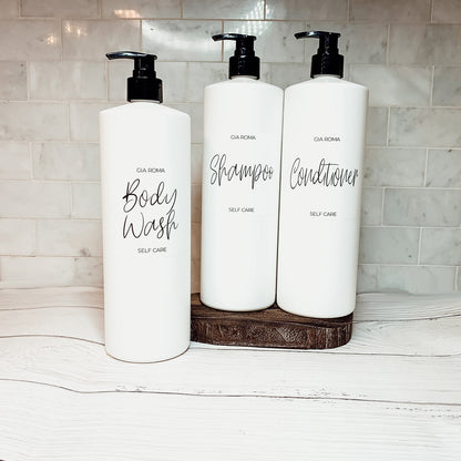 32oz White Plastic Refillable Dispenser Bottles - Reusable Soap Lotion Pump