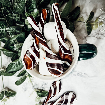 Edible Spoons 3 Flavors Peppermint Cinnamon Hot Cocoa Holiday Party Treats