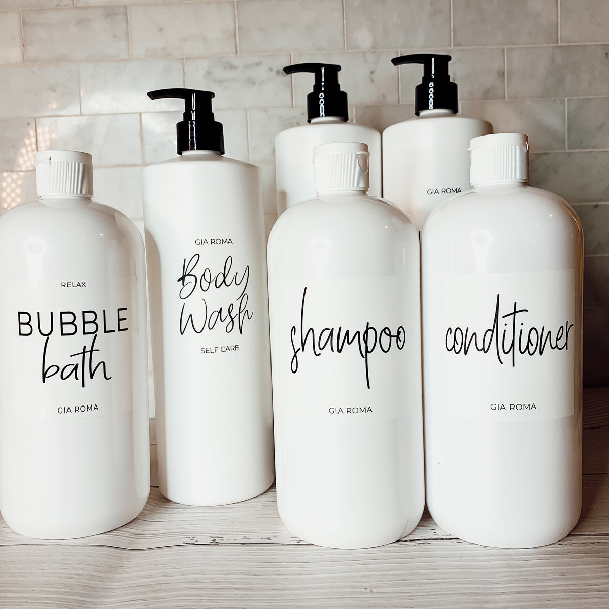 32oz White Plastic Refillable Dispenser Bottles - Reusable Soap Lotion Pump