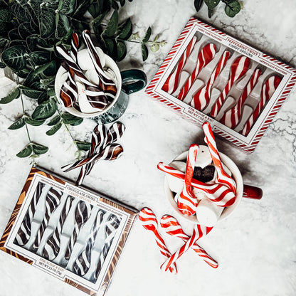 Edible Spoons 3 Flavors Peppermint Cinnamon Hot Cocoa Holiday Party Treats
