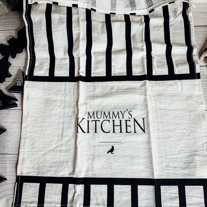 Halloween Tea Towel Bat 31 Vs Mummy Black White Cotton Dish Towel Kitchen Hand Towel Decor