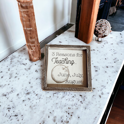 Funny Teacher Sign 3 Reasons For Teaching Classroom Wall Decor Teacher Gift Graduation Present