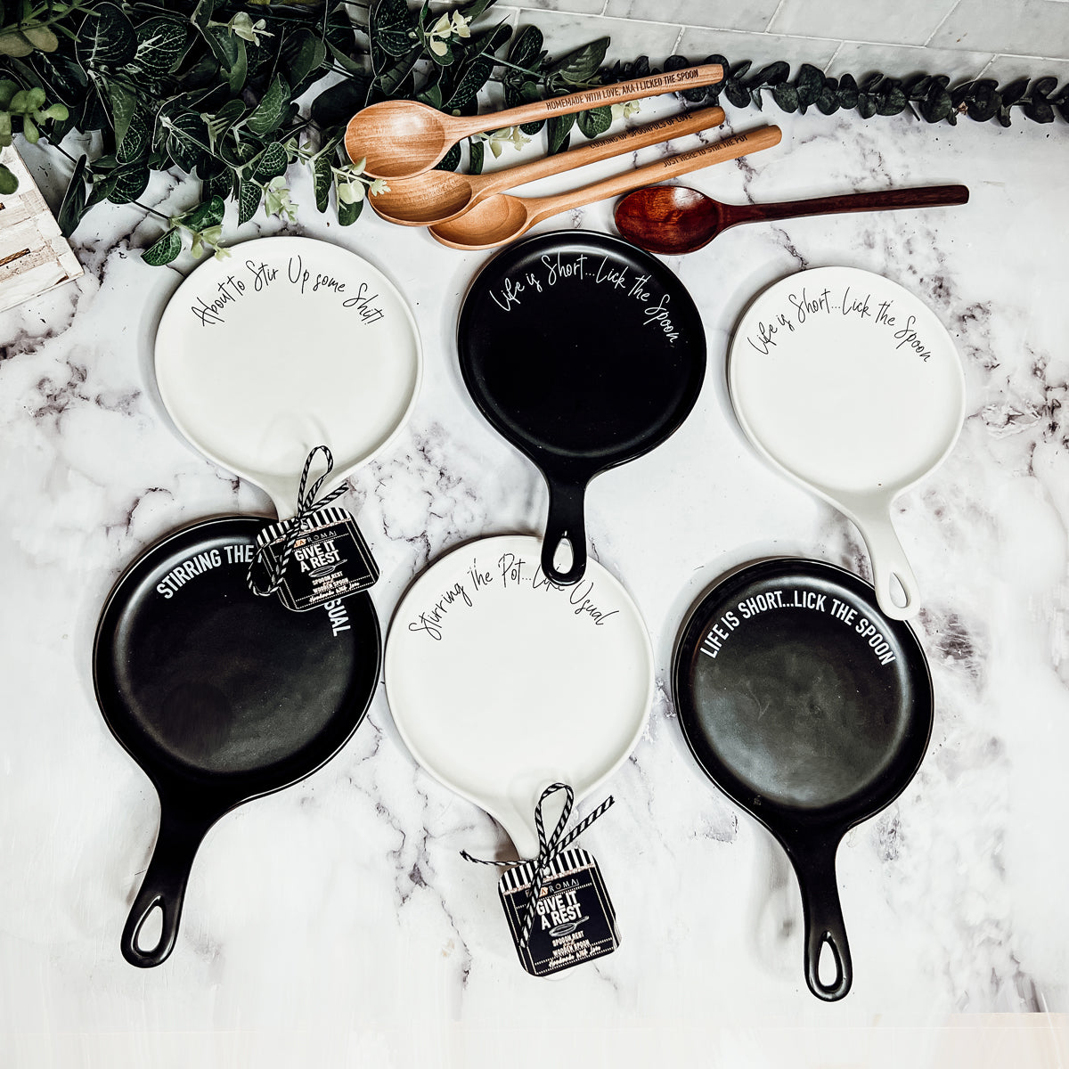 Spoon Rest And Wooden Spoon Set Custom Color Quote Choice Kitchen Gift