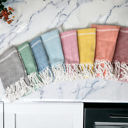 Turkish Hand Towel Oversized 100% Cotton Peshtemal Lightweight Absorbent