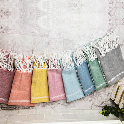 Turkish Hand Towel Oversized 100% Cotton Peshtemal Lightweight Absorbent
